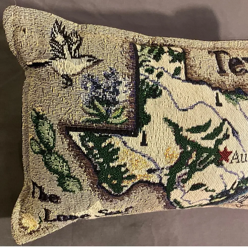 2 Bluebonnet Trail 16X16 Texas Lone Star State 12X8 Tapestry Throw/Lumbar Pillow